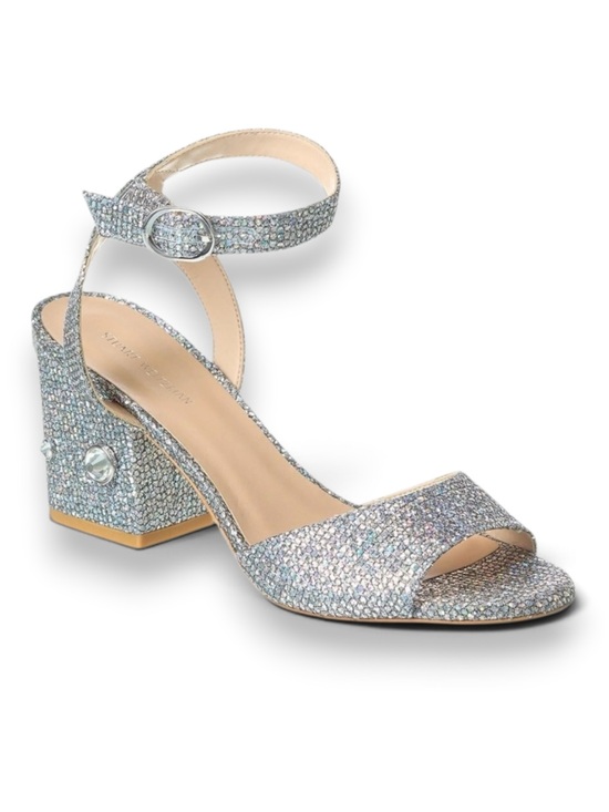 Stuart Weitzman Shoes - STUART WEITZMAN Alshn Crystal Embellished Block Heel Sandal in Aurora